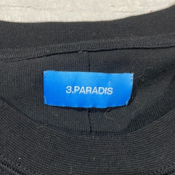 3.Paradis Graphic Cursive Logo Crewneck Short Sleeve Tee - Picture 3 of 11
